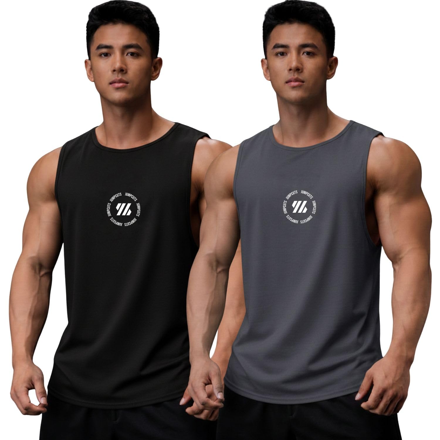 jump cuts || Mens || Triple Slash Printed || Round Neck || Sleeveless || Polyester Vest-picture-41