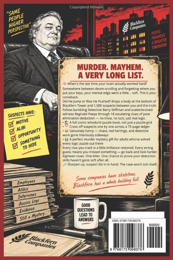 DID HE JUMP OR WAS HE PUSHED: A Whodunit Murder Mystery - A Logic Word Puzzle for Adults & Teens, mental challenge, brain power, relaxation and fun image 3