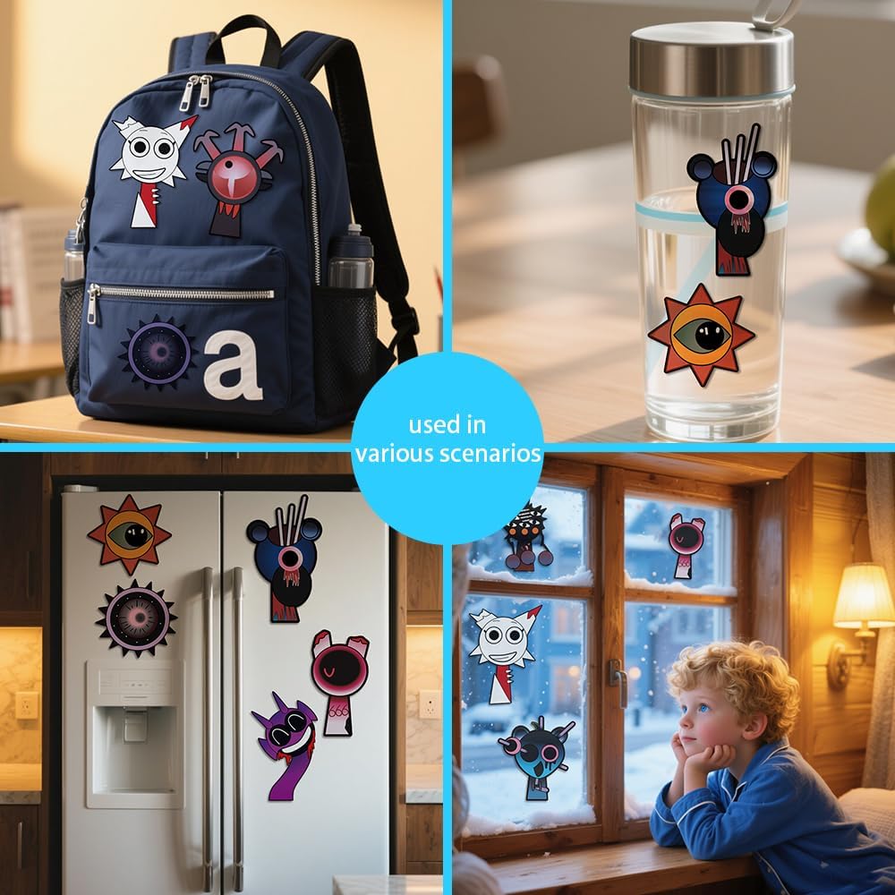 30 Sheets Sprunki Stickers, Make-a-face Stickers for Kids, Make Your Own Sprunki Sticker Sheets for Party Decoration, Class Reward, Book Decor, Birthday Gifts