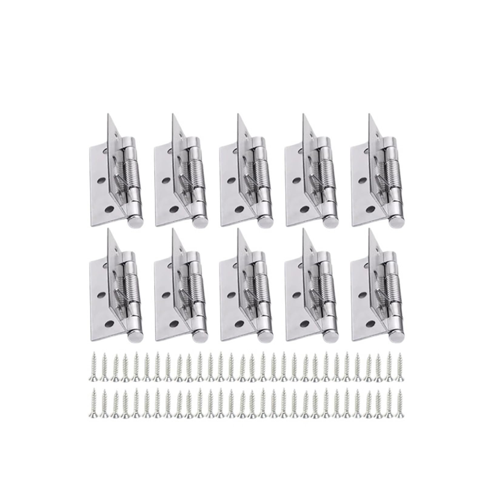 Huwoyg Silver - 3 Inch 10 Pcs 2/3/4Inch Self Closing Spring Hinge With Screws Stainless Steel Door Hinges For Gate(Silver-3 Inch)