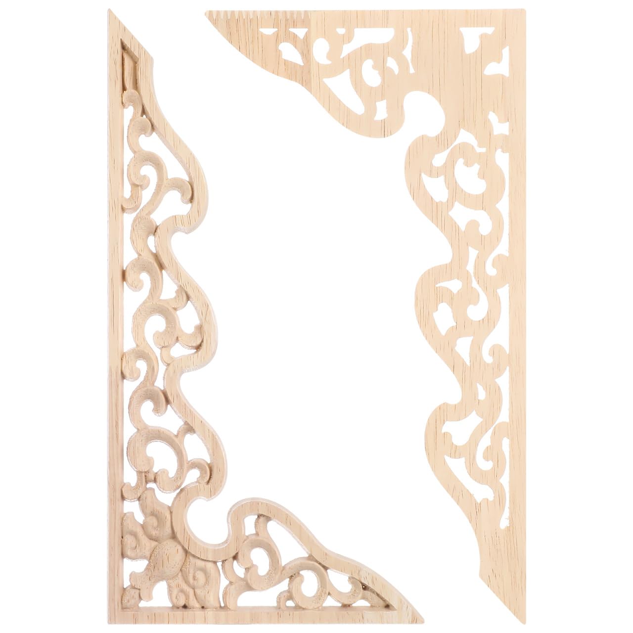 LIFKOME 2Pcs Wood Decorative Film Wooden Appliques for Furniture Cabinets and Walls