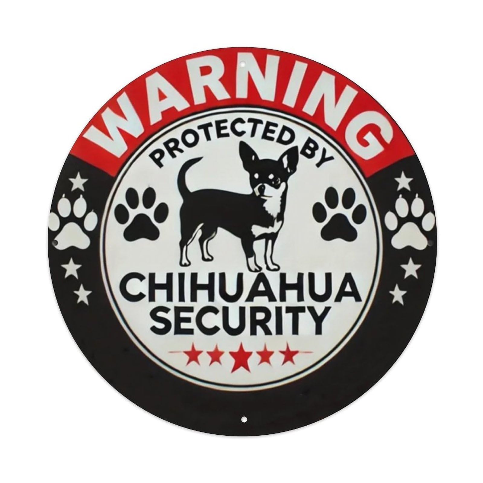 Igtefte Vintage Chihuahua Security Warning Tin Sign Style Home Bar Garden Wall Plaque Decor Metal Poster 8X8 Inch