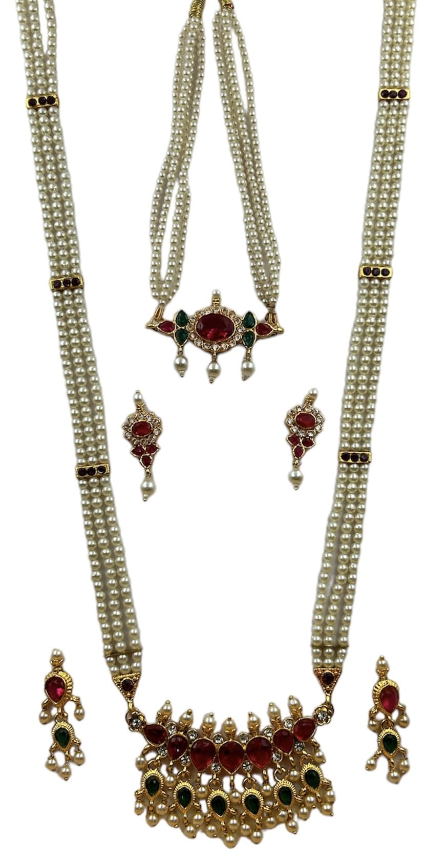 Ad Dimond Green And Pink Combo Tanmani Set For Women