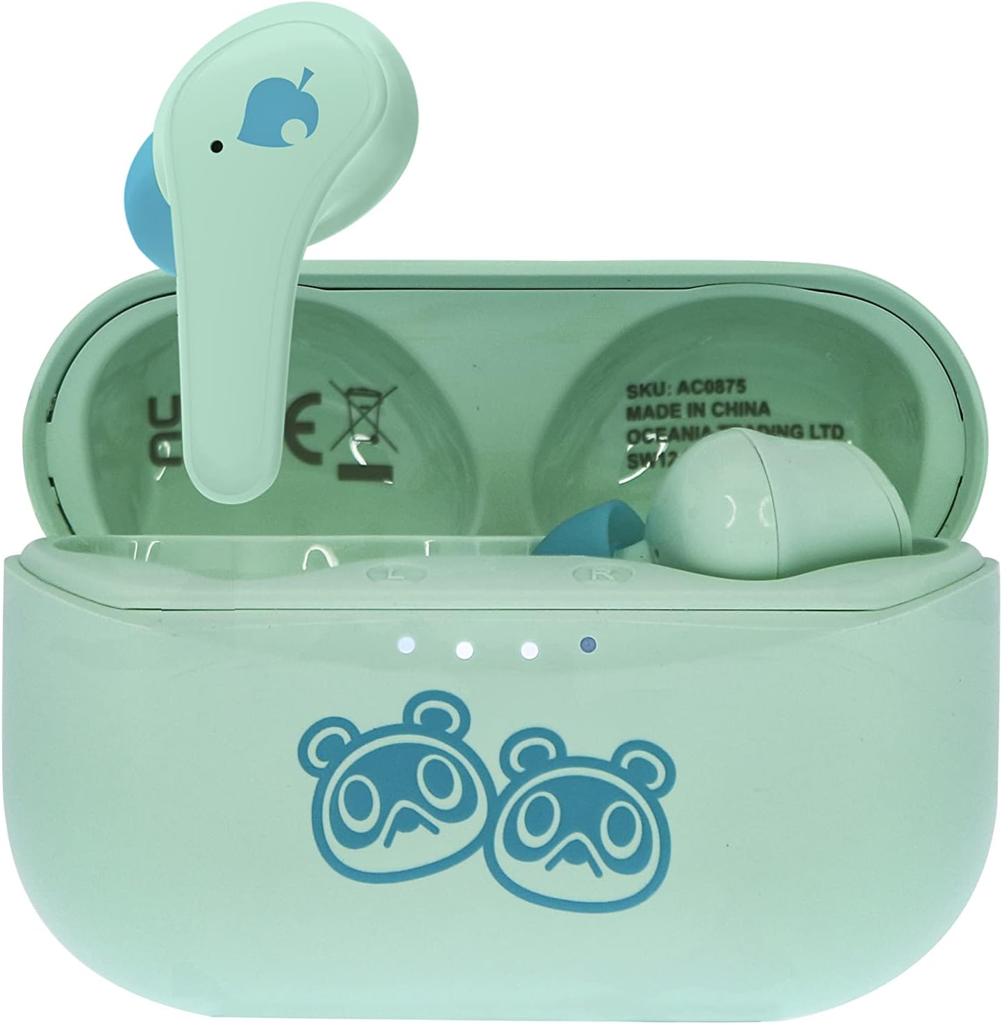 OTL Technologies Animal Crossing AC0875 Wireless Earbuds with Charging Case, Green