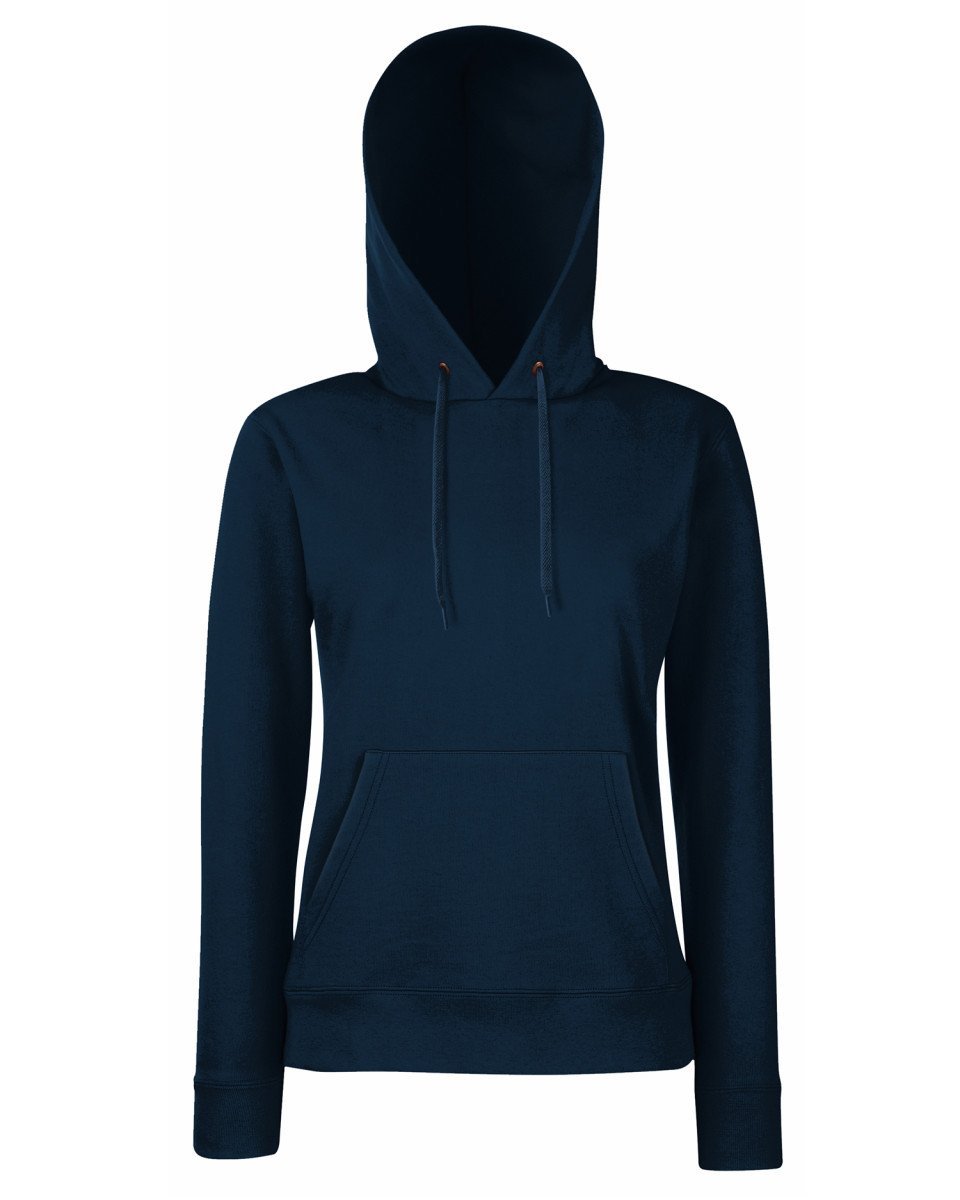 Fruit of the Loom Ladies Lady Fit Hooded Sweatshirt/Hoodie (M) (Deep Navy)