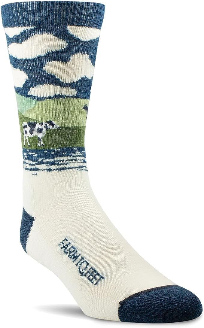Farm to Feet Cheyenne Everyday Light Cushion Crew Socks (Small, Natural)