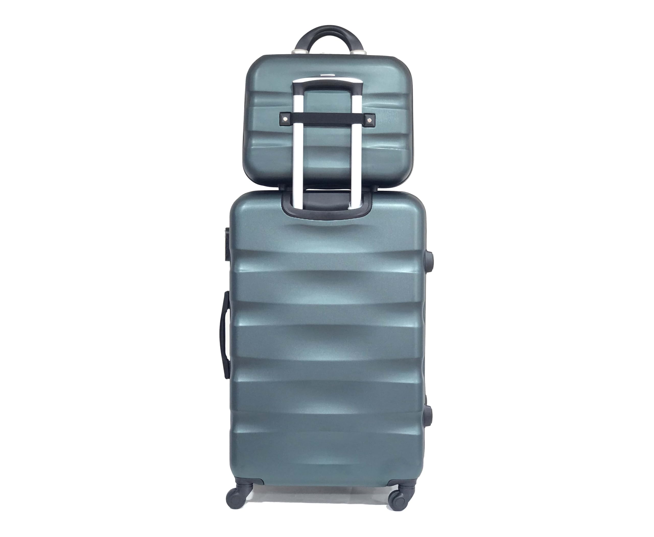CELIMS - Set Valigie | Valigia Grande 23 kg Rigida Verde Scuro + Beauty Case da Viaggio 35cm | Valigia da Stiva 75cm | Valigia XL | Trolley Grande 75cm con 4 Ruote