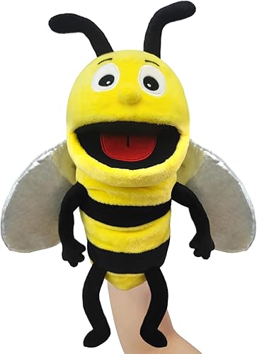 JUSTQUNSEEN Marioneta de peluche realista de 13 pulgadas, marionetas de animales de insectos para niños, marioneta de mano con boca móvil, marioneta
