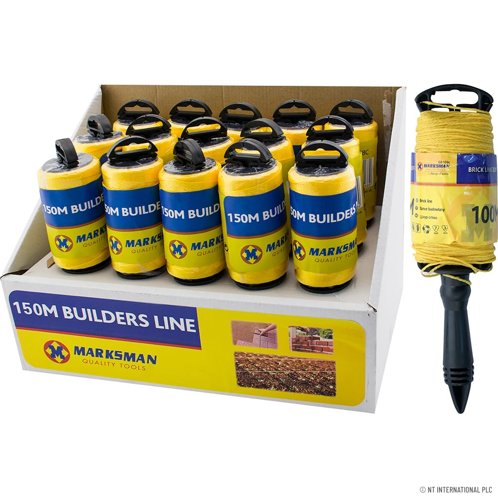 Bargaingalore Yellow New 150M Builders Line Rope String Building Bricklaying Brick Handle