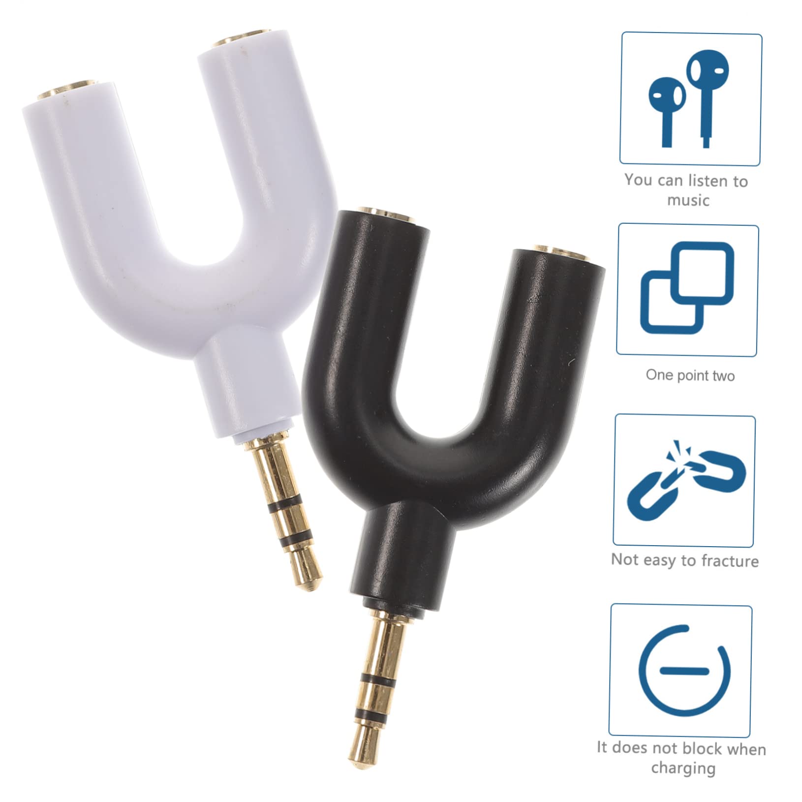 BESTonZON 30stücke Audio Splitter Adapter Für Headsets U-förmige Kopfhörer-verbindung Für Pc Und Tablets Mit Weißen