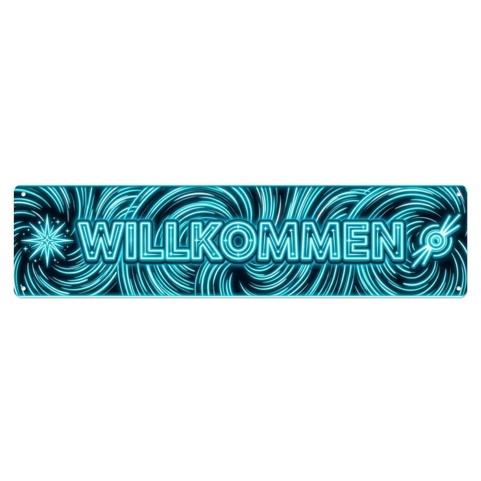 Neon Neon Pulsar Star Beam Welcome Metal Tin Sign