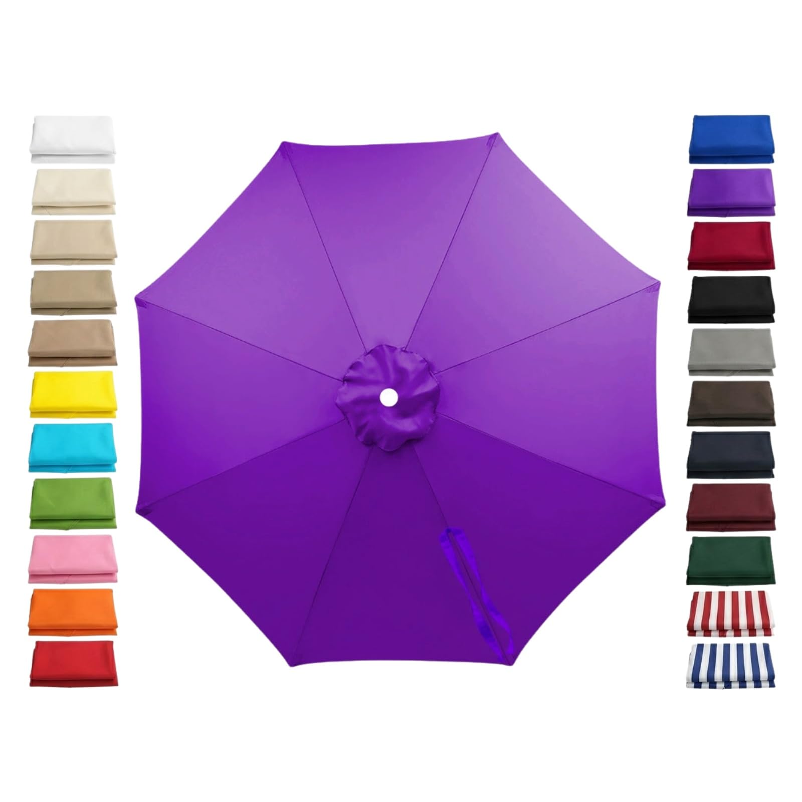 2m 2.15m 2.5m 2.8m 3.0m 4.0m Large Replacement Parasol Canopy, 8 Arms Waterproof Fabric Sun Shade Top Only, Outdoor Garden Umbrella Cover for Patio Lawn Deck Pool(Purple,3.0m/9.8ft)
