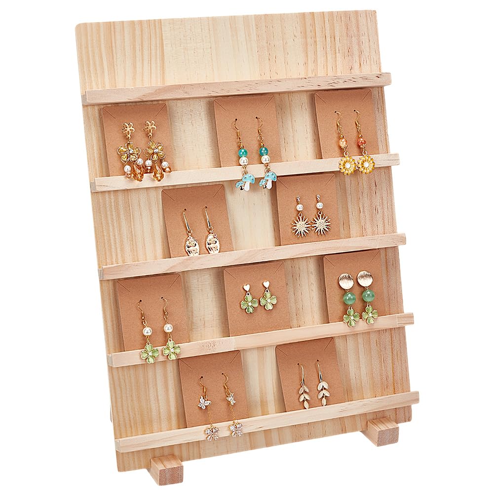 Présentoir à bijoux avec fentes amovibles pour cartes et boucles d'oreilles