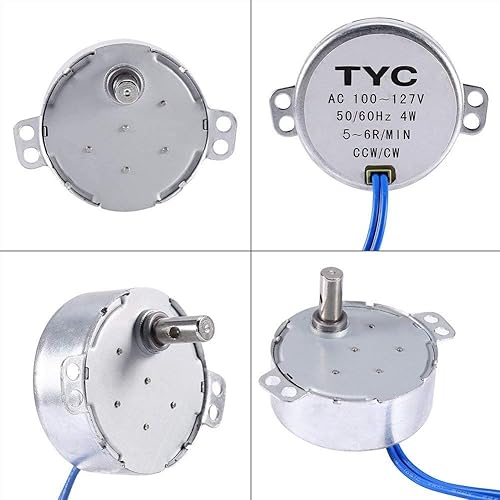 Miniatura 2 de Motor de sincronización síncrono de 2 piezas, 50/60 Hz, CA, 100 ~ 127 V, 4 W, 5 a 6 RPM/MIN CCW/CW, hecho a mano, proyecto escolar, modelo o motor
