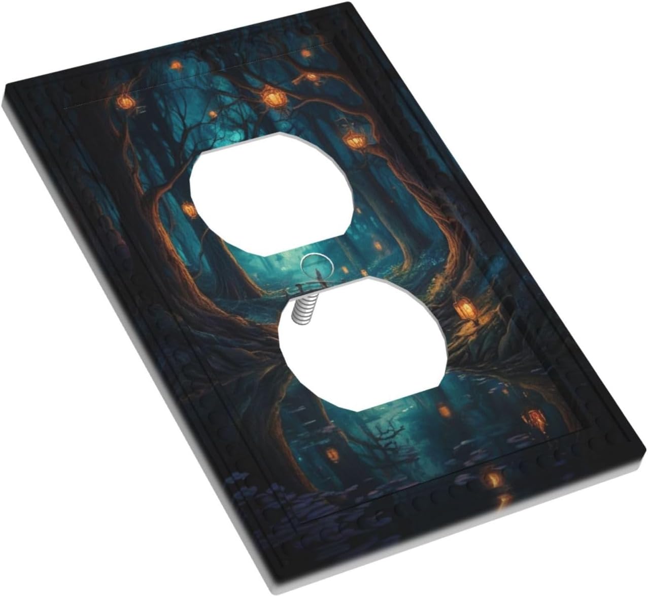 1Gang Single Duplex Switch Plate Mysterious Woods Print image 3
