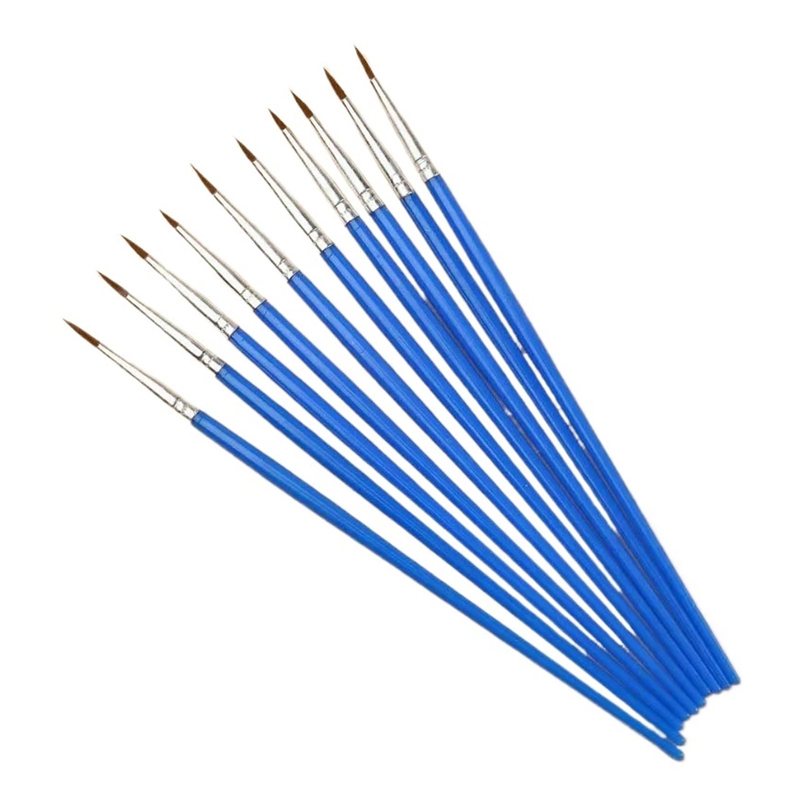 10/20/40PCS Paint Brushes Set Acrylic With Flat Round Pointed Craft Watercolor Oil Painting Supplies(10pcs-pointed toe)