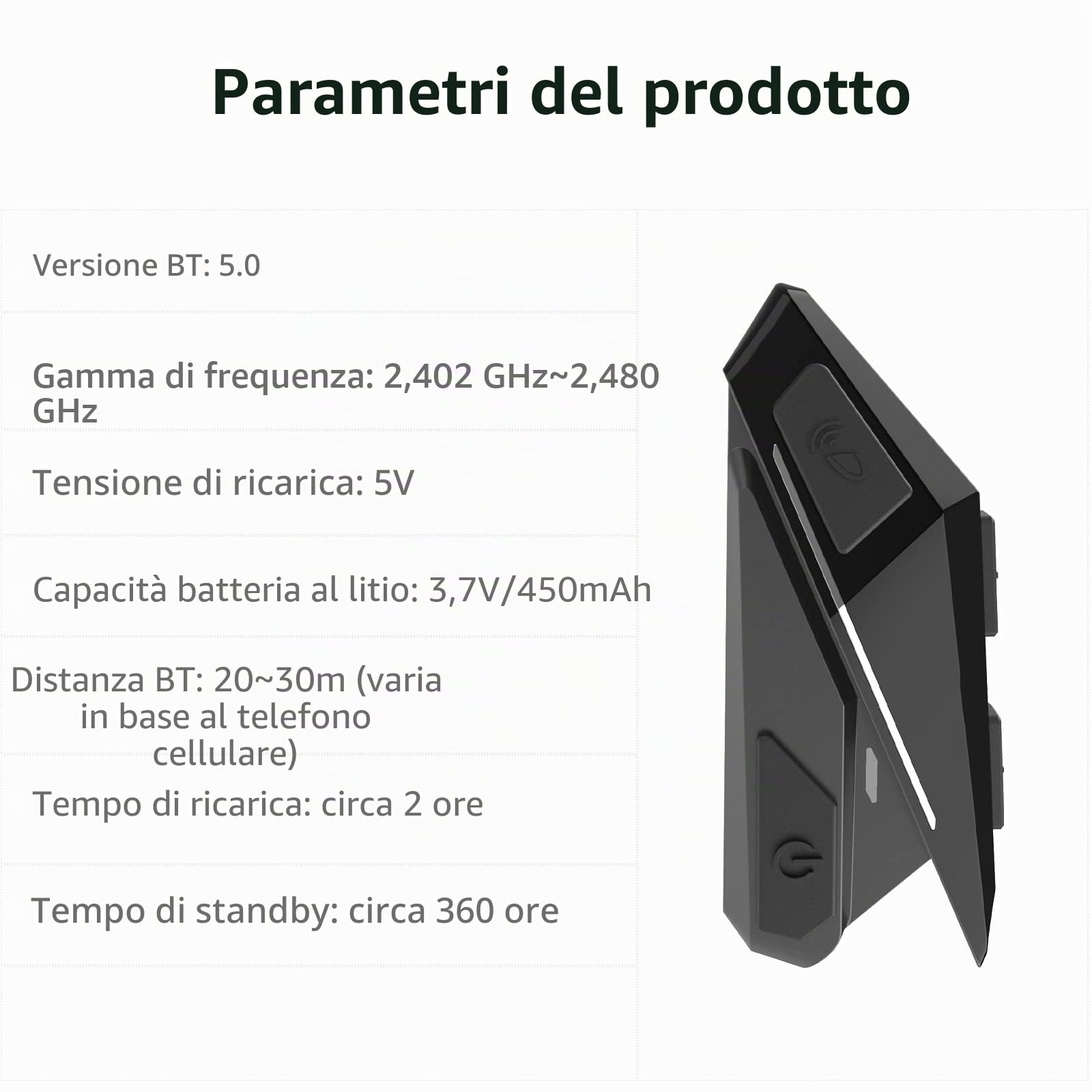 OBEST Blutooth - Cuffie per casco da moto, con vivavoce, senza fili, altoparlante musicale stereo impermeabile IP65, microfono per chiamate di riduzione del rumore per ciclismo sci viaggi