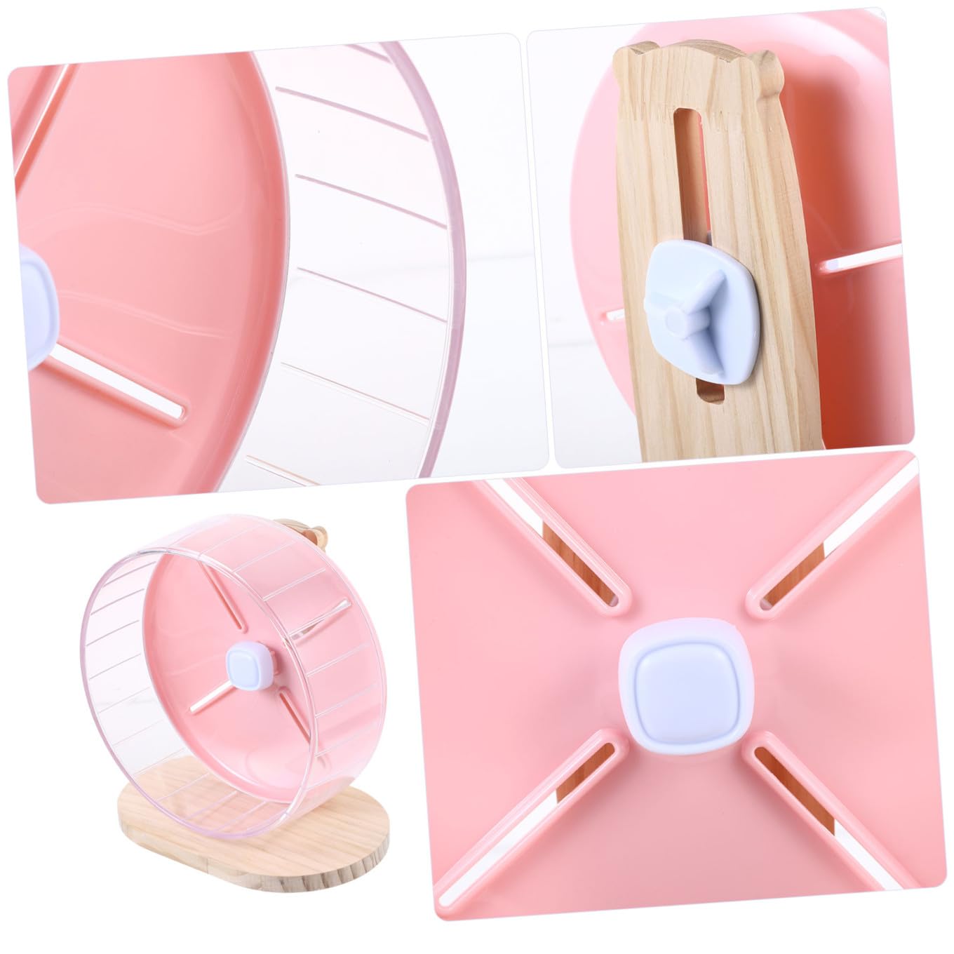 SUPVOX 1 Ensemble Roue de Course Silencieuse pour Hamsters et Rongeurs Accessoire Compact avec Support Ergonomique pour Chinchillas et Souris Rose