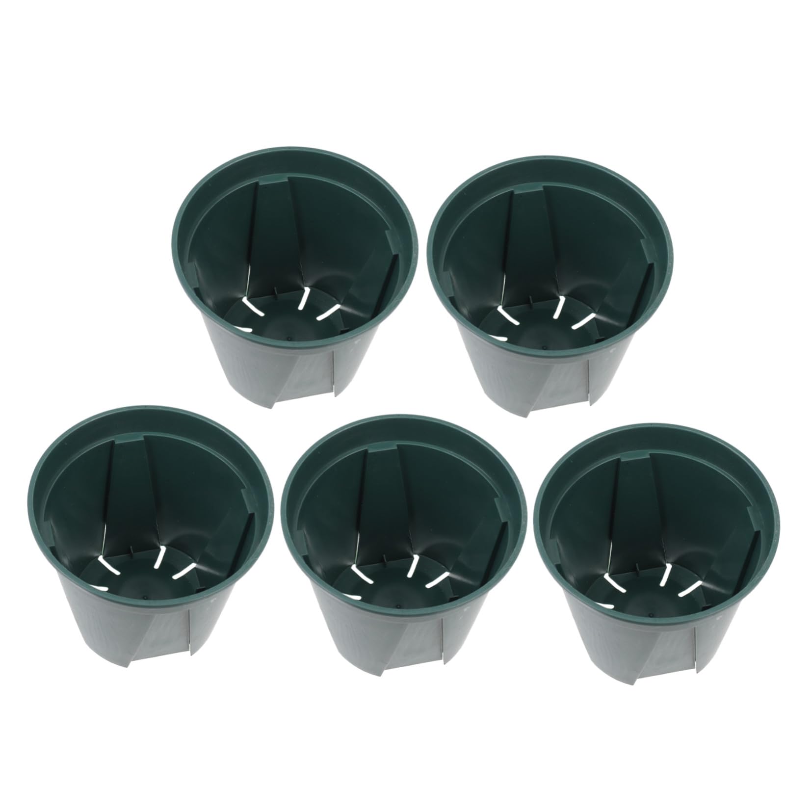 5 Pièces Pots de Fleurs Contrôle des Racines avec Ventilation Rond pour Plantes Intérieur et Extérieur Contenants Respirants pour Jardinières Vert Modèle