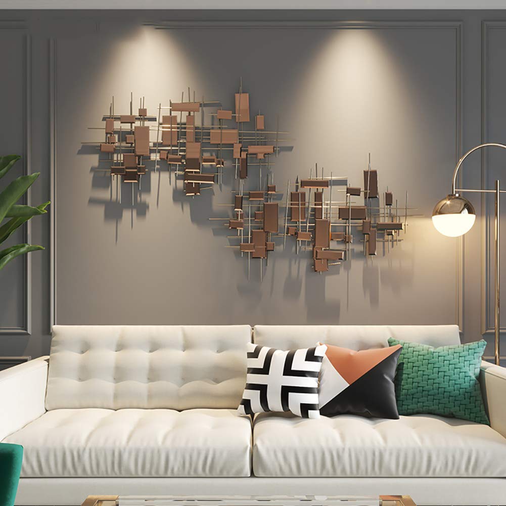 Amazon.co.jp: メタルウォールアート幾何学抽象モダン彫刻、3次元