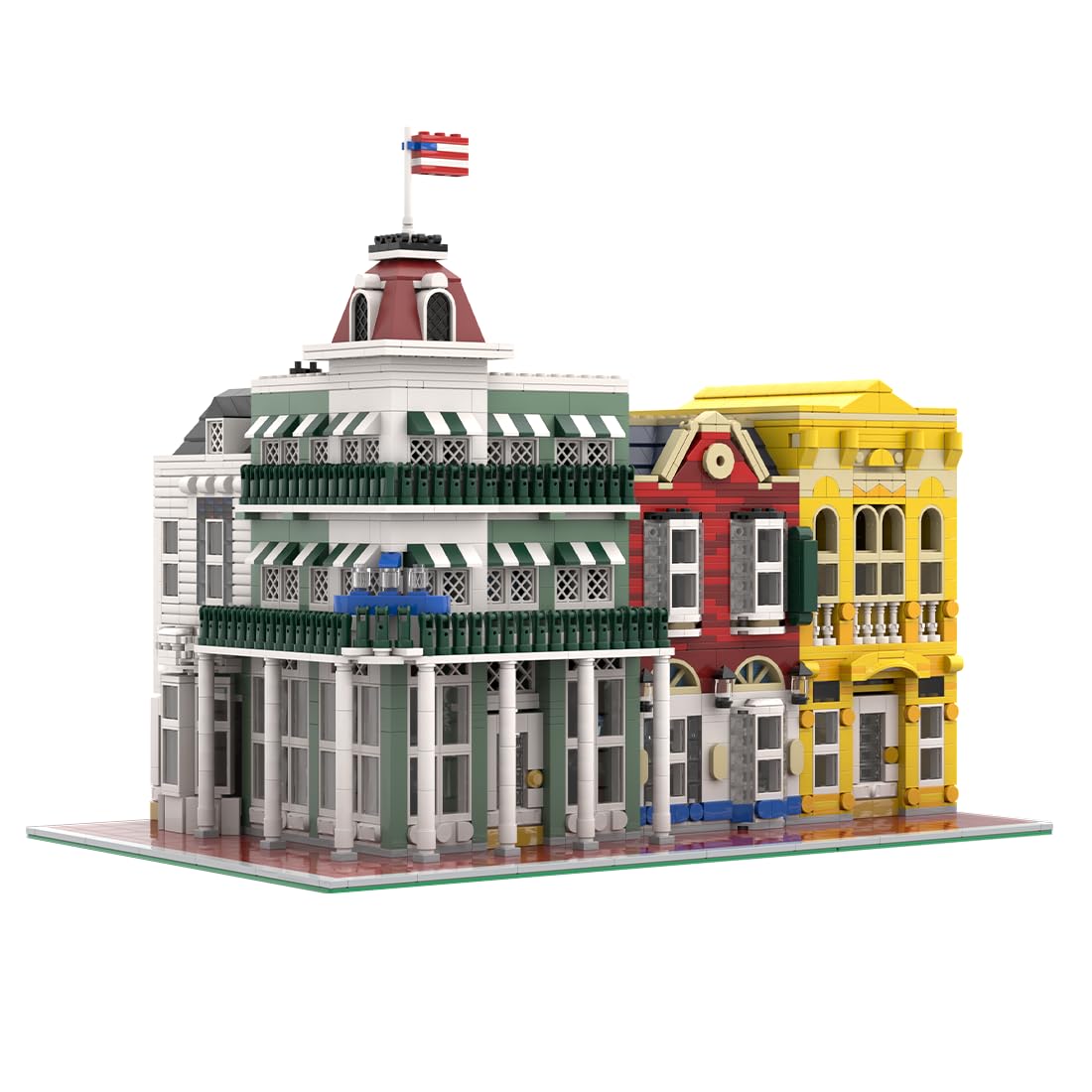 LootPop Street View Block Kit, MOC-222578 USA Main Street Jewellery Store Building Blocks Set, Modular Construction Kit Model in American Retro Style for Adults (3250 Pieces)