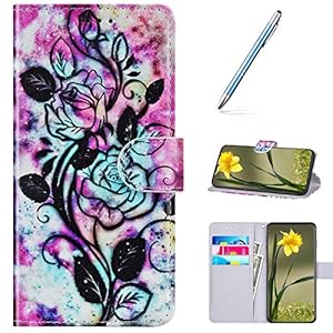 URFEDA Compatibel met Huawei P9 Lite Cover Lederen Kleurrijke Flip Portemonnee Cover Cartoon Case Shockproof Case Folio…