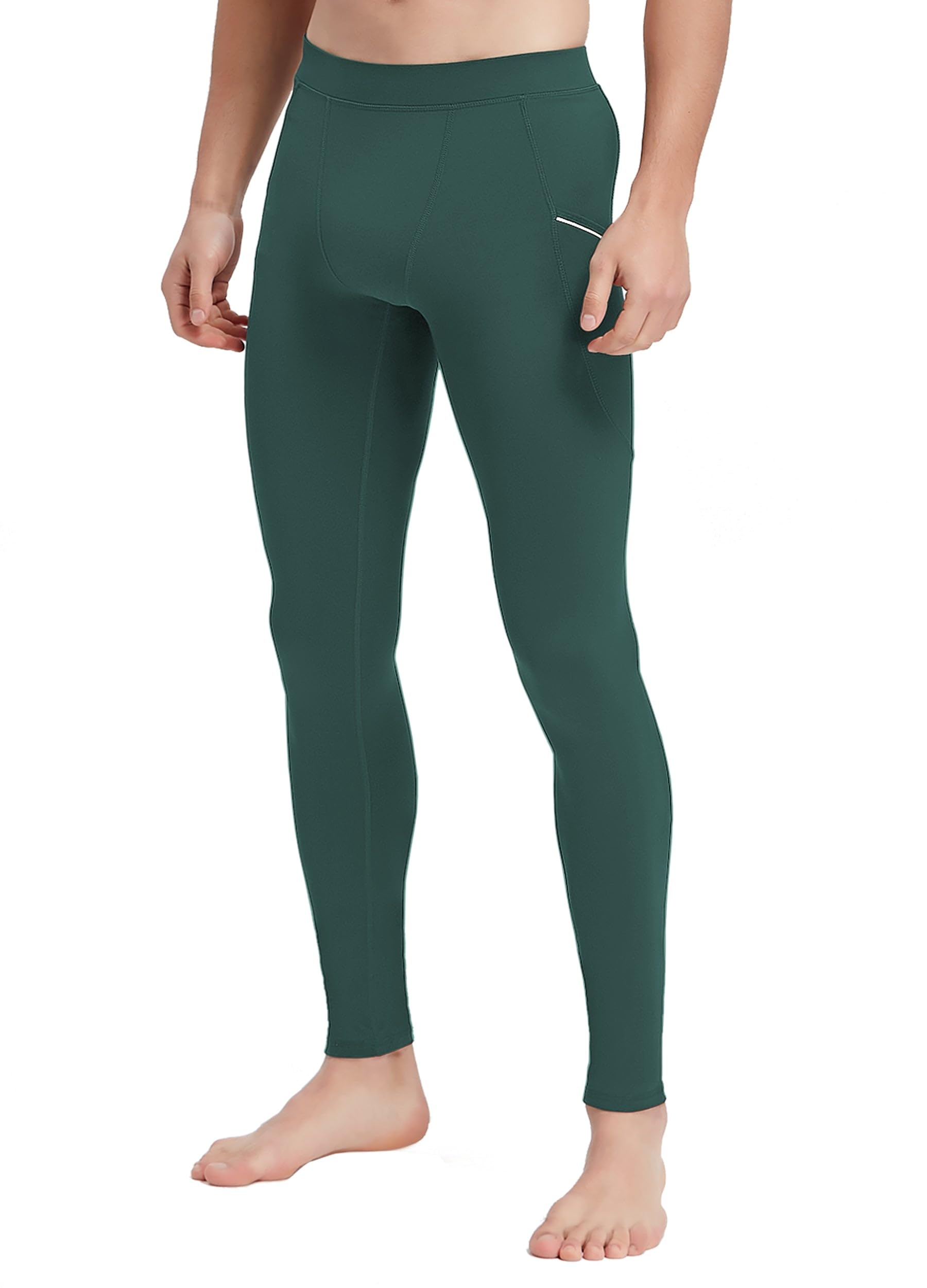 Willit Leggings da uomo per yoga, corsa, danza, con tasche, per ciclismo, allenamento, ad asciugatura rapida