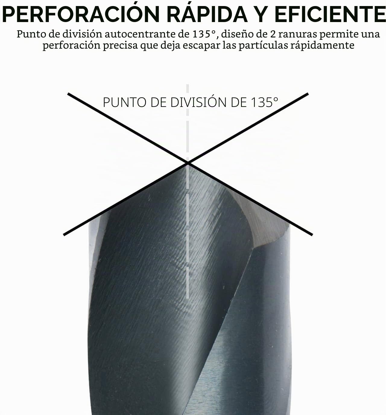 HILTEX 10005 - Juego de brocas jumbo Silver & Deming, 8 piezas, vástago de 1/2 pulgada, juego de brocas grandes industriales de 9/16 pulgadas a broca de 1 pulgada, brocas de metal para acero, brocas