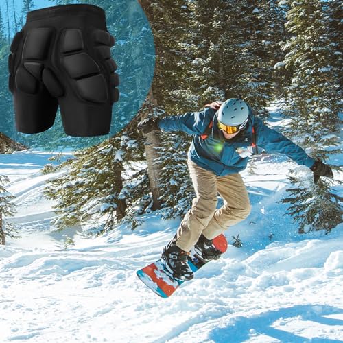 Pantalones cortos acolchados para protección de cadera en patinaje y esquí 6