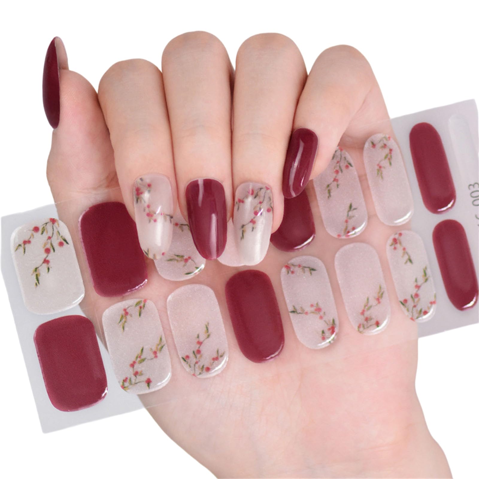 Quickly Dry Semi Cured Gel Nails Stickers with Durability Wear and Vibrantly Designs Nails Decals for Fun Application Lamp Unguis Heal