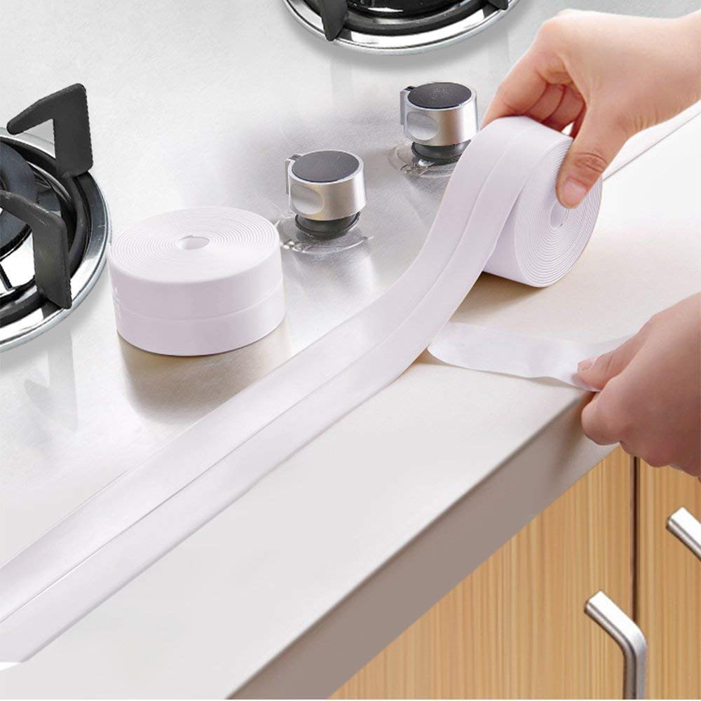 Orrda Wall Sealing Strip,Waterproof Self-Adhesive Kitchen Caulk Tape Bathtub Basin Edge Decorative Trim, Waterproof Bathroom Chamber Pot Gap Corner Line Sticker (3.2 Meter,White) (B08XJVH212) Amazon Price History, Amazon Price Tracker