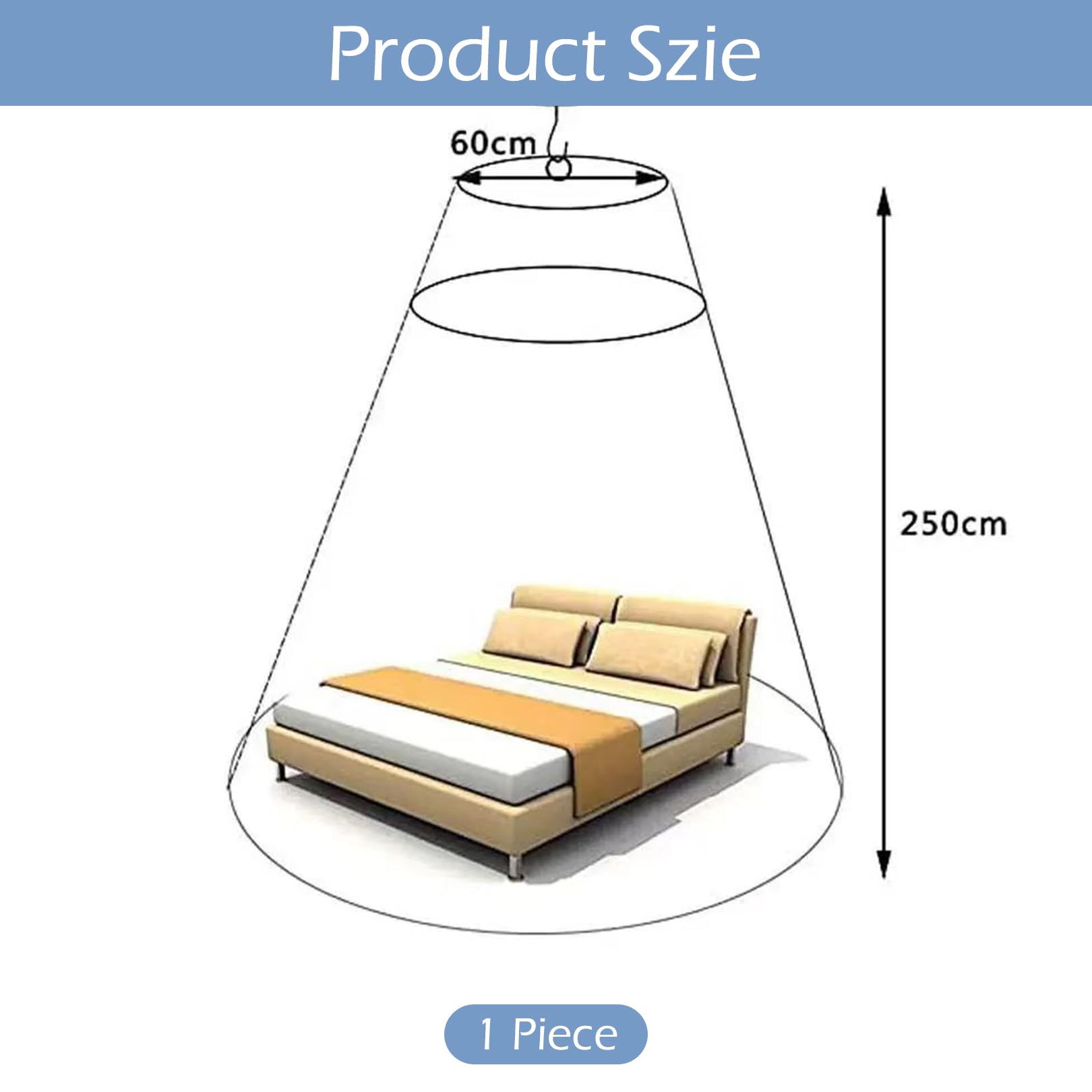 Mosquito Net,Bed Canopy Tent Portable Mesh Camping Nets Travel Fly Netting Folding with Frame White Dome Anti-Falling Foldable Adjustable Bedspread Bottomless Compact Polyester,for Household Campings - Image 2