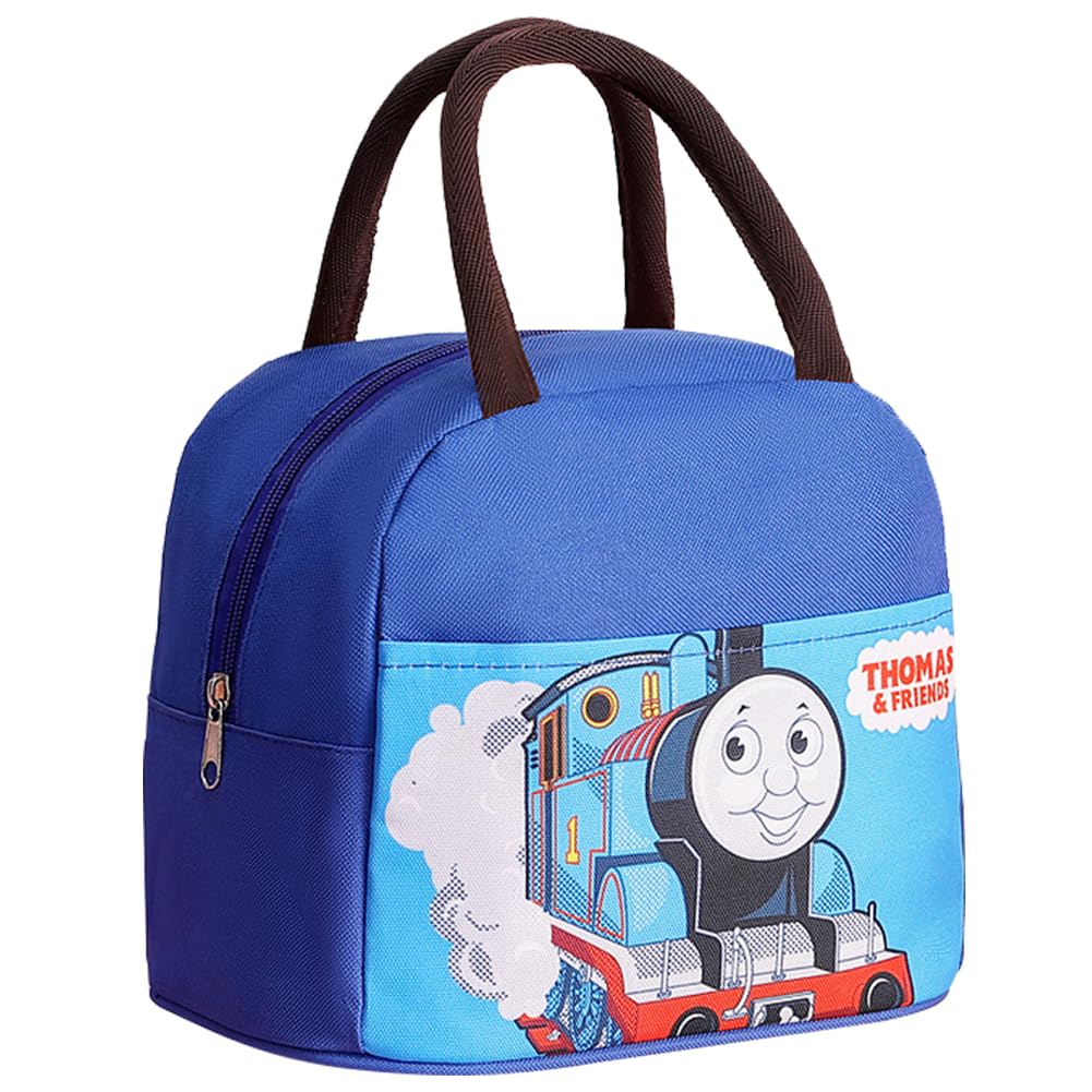 FISAPBXCLunch Bag Portable, Thomas Lunch Box, 3D Thermal Lunch Bag for Kids, Waterproof Oxford Cloth, Reusable Food Storage Bag, Perfect Size for Packing Hot or Cold, Snacks for School and Travel