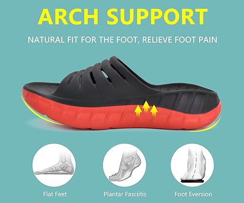 Miniatura 2 de GPOS Sandalias de recuperación deportiva para hombre, para fascitis plantar, gruesas, acolchadas, ligeras, cómodas, ortopédicas