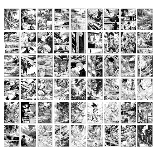 Image of Wallgasm Anime Manga Poster Set - Set of 54, 4 x 6 Inches Posters|Anime Posters For Room, Living Room, Office Dragon Ball Z, Naruto, Death Note, One Piece, Attack on Titans