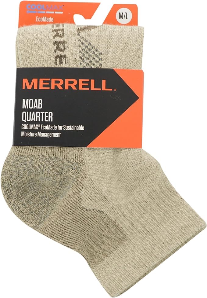 Image of Merrell Men's and Women's MOAB Hiking Midweight Cushion Socks - Unisex Coolmax Moisture Management and Arch Support