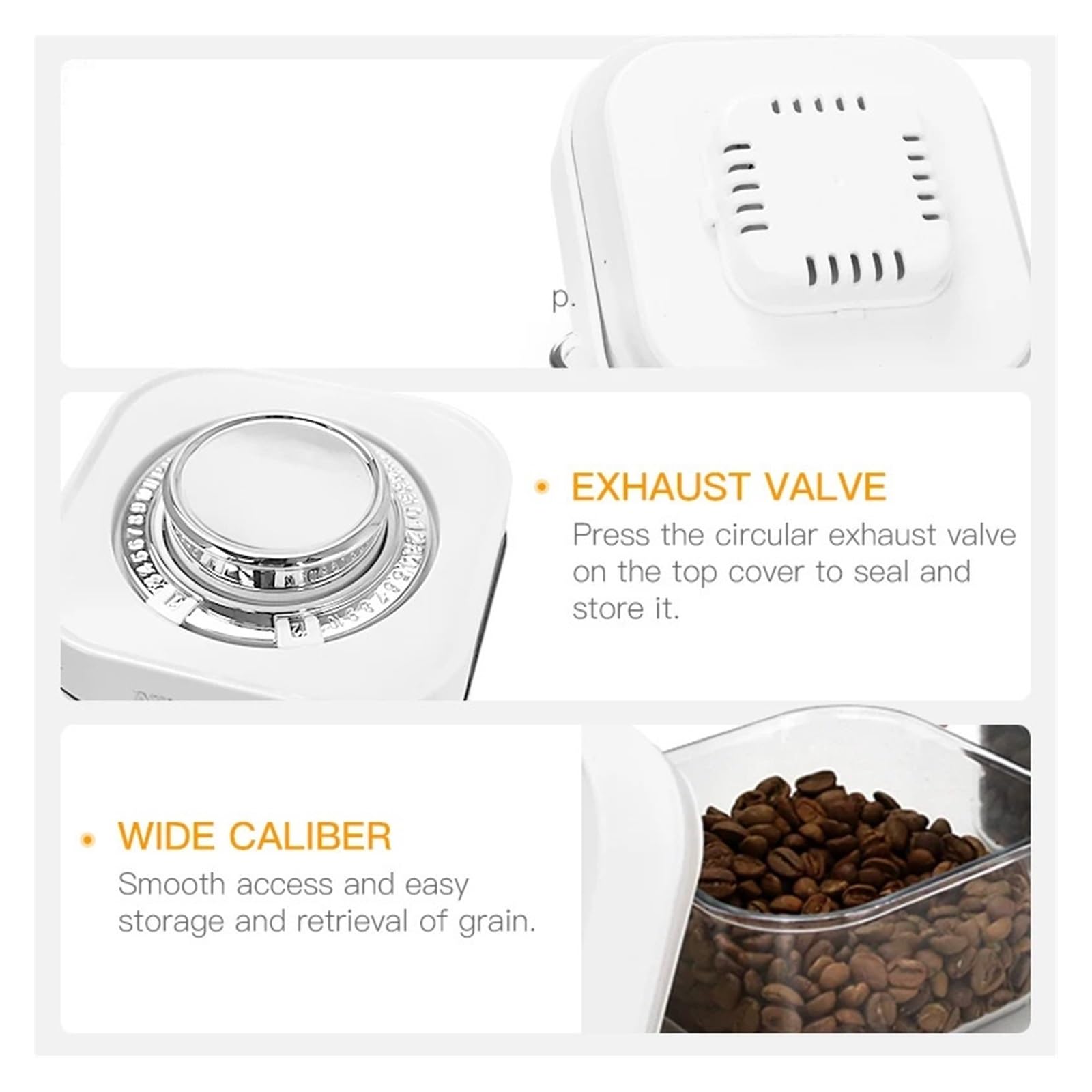 Kaffeebohnen-Vorratsbehälter, versiegelter Tank, Getreidetee, Vakuum, luftdichter Kanister, Dosen, Küchen-Barista-Zubehör, Werkzeuge für Kaffeebohnen, Zucker(450ml)