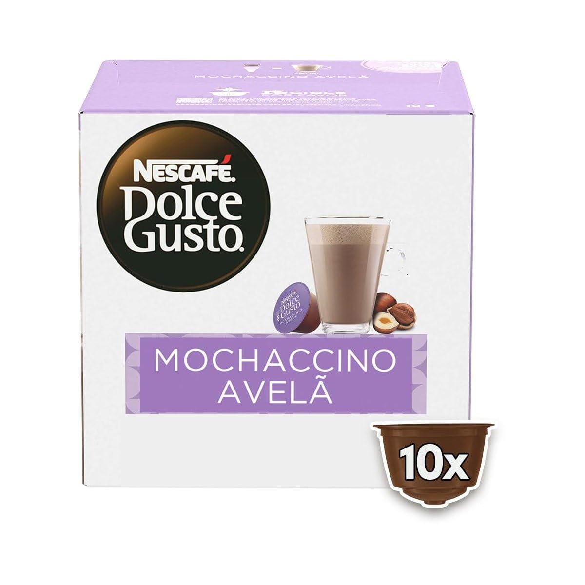 Dolce Gusto Mochaccino Em Cápsula Avelã Nescafé Caixa 170G 10 Unidades
