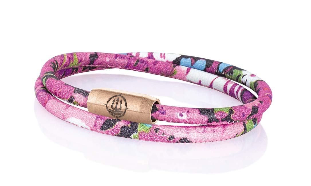 Maritimes Seemannsgarn Segeltau Armband Madeira Blumen pink 4mm