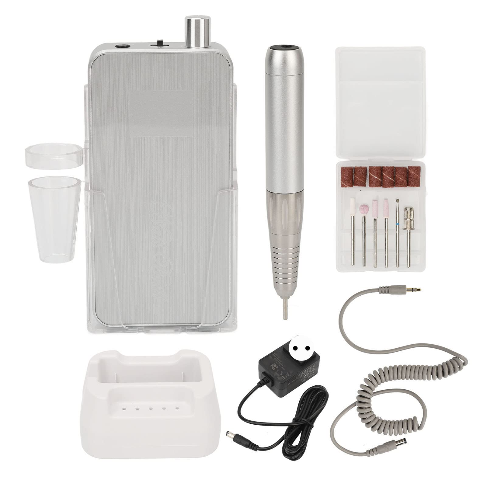 Elektryczny Zestaw Pilników do Manicure, Bateria 100-240 V 2600 MAh, Zestaw do Manicure i Pedicure, Mocny Silnik 35000 Obr./min do Przycinania Paznokci dla Dziewczynki (wtyczka UE)