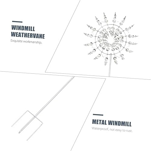 Miniatura 6 de Molino de viento de metal, decoración de patio, paleta de dirección de metal, indicador de viento para jardín, decorativo, molino de viento, veleta