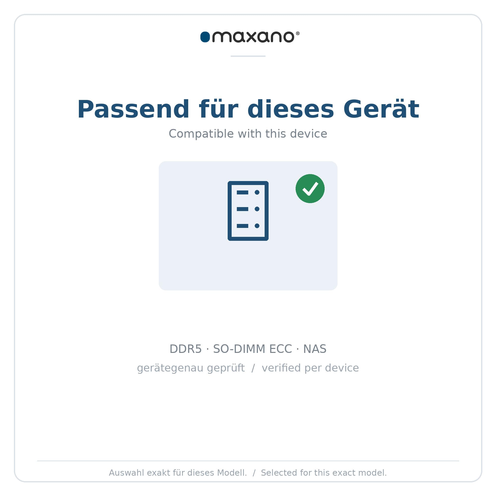 Maxano 32GB RAM kompatibel mit Asustor AS6810T (DDR5 PC5-38400, SO-DIMM, ECC)