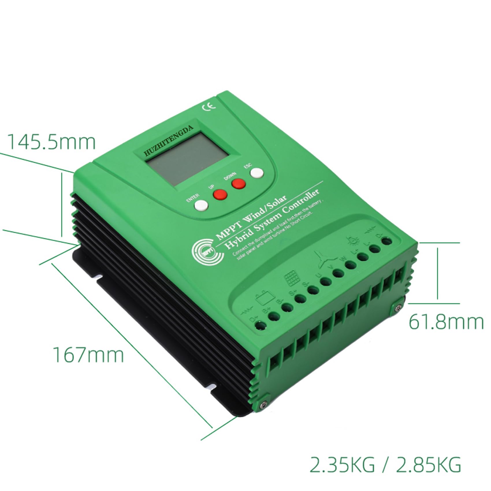 48V 5000W Hybrydowy regulator ładowania wiatrowo-słonecznego 12V/24V/48V/220V MPPT z funkcją Boost, wyświetlacz LCD i darmowe obciążenie buforowe, dokładny