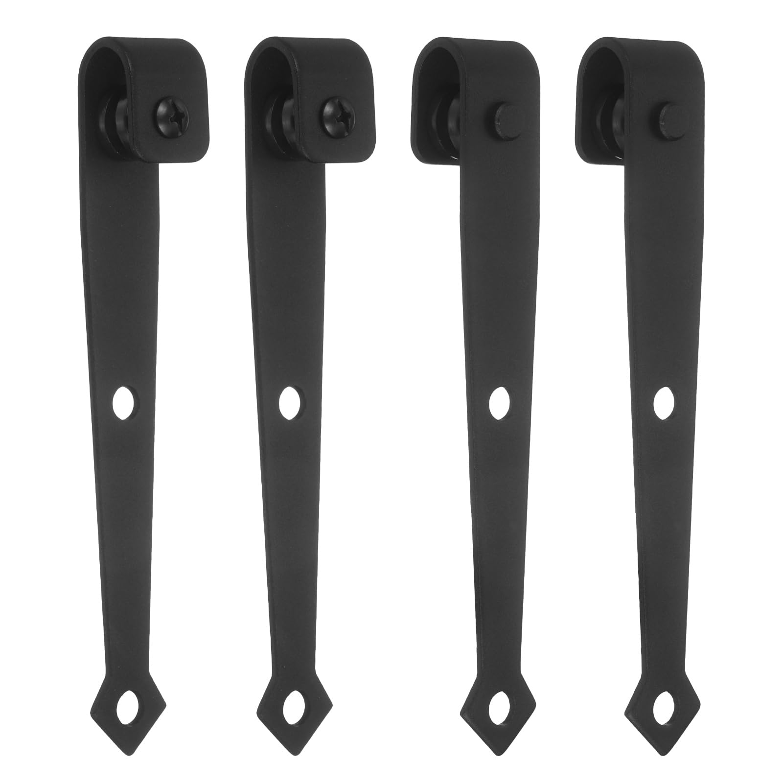 sourcing map 4Pcs Sliding Barn Door Hardware Hanger, Mini Sliding Door Hardware for TV Stands Wardrobe Small Cabinets (148x20mm, Pointed End)