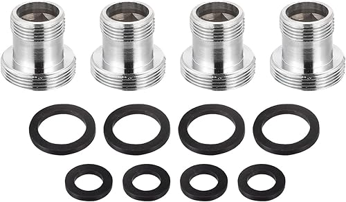 uxcell Adaptador de grifo, 4 piezas M16mmx6mm rosca macho a M22mmx6mm rosca macho latón grifo aireador conector para cocina baño fregadero