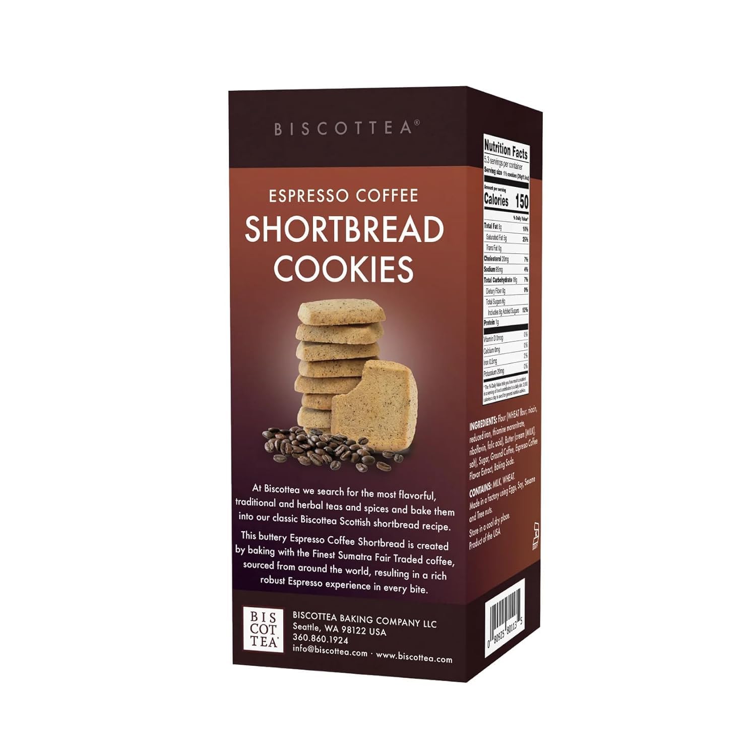 Amazon.com: BISCOTTEA Shortbread Cookies (8 Cookies) (Espresso