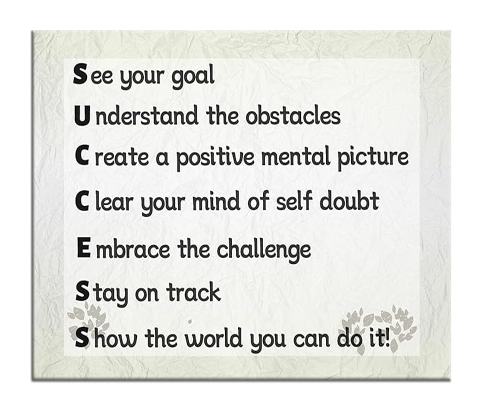 EKFBQBGW Inspirational Wall-Art Motivational Success Quotes Canvas Poster for Entrepreneurs Home Office Messages Unframed,08x12inch(20x30cm)