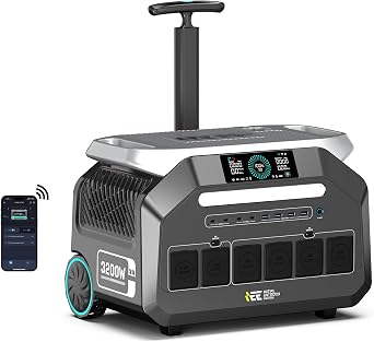 محطة الطاقة المحمولة IEE 3200W P3200، مولد الطاقة الشمسية 2048Wh، شحن التيار المتردد 1800W والشحن الشمسي 1000W، مولد بطارية LiFePO4 للنسخ الاحتياطي المنزلي، التخييم، المركبات الترفيهية، محطة الطاقة P3200 لحالات الطوارئ