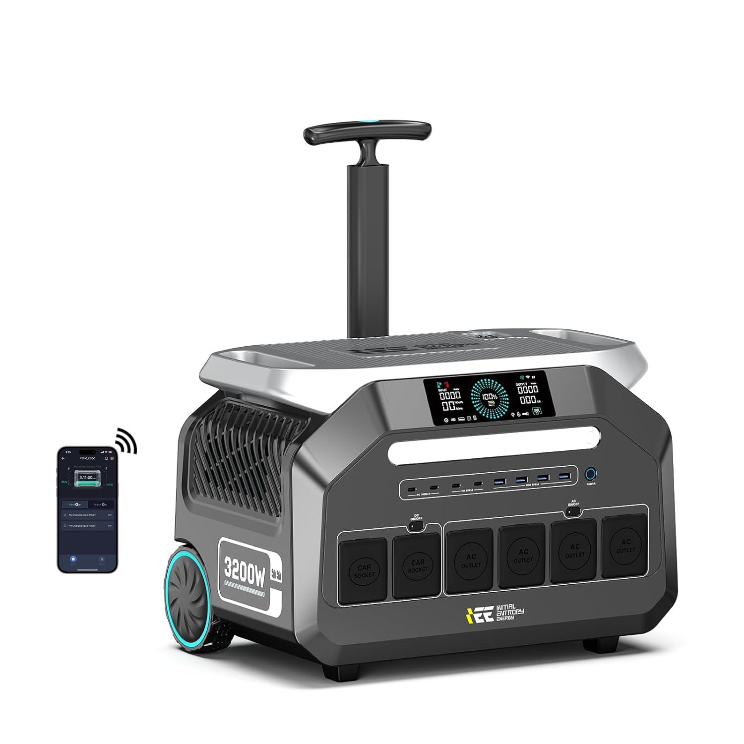 IEE 3200W Portable Power Station P3200 2048Wh Solar Generator 1800W AC Charging 1000W Solar Charging LiFePO4 Battery Power