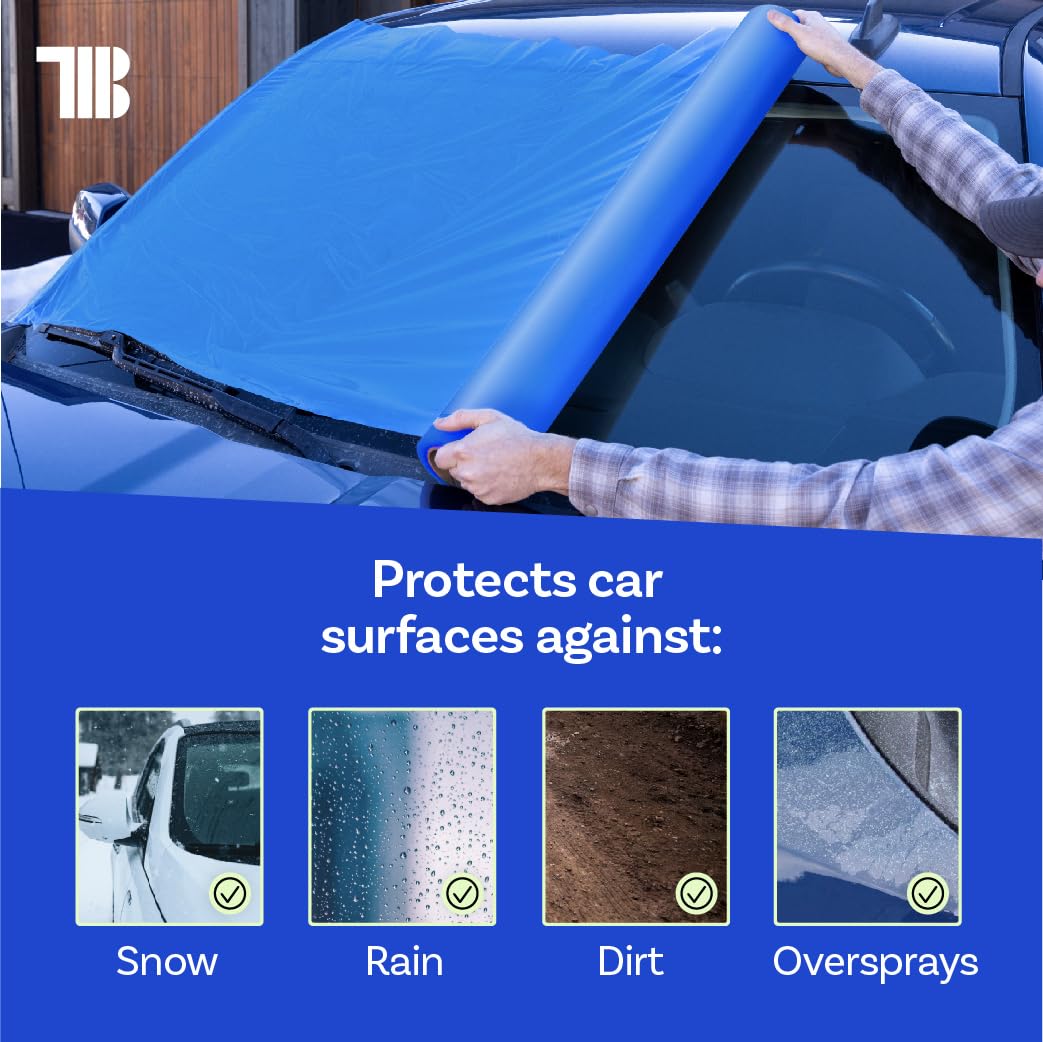TapeManBlue Pellicola adesiva per auto, 91,4 cm x 61 m, plastica blu, protezione per veicoli danneggiati e finestrini auto